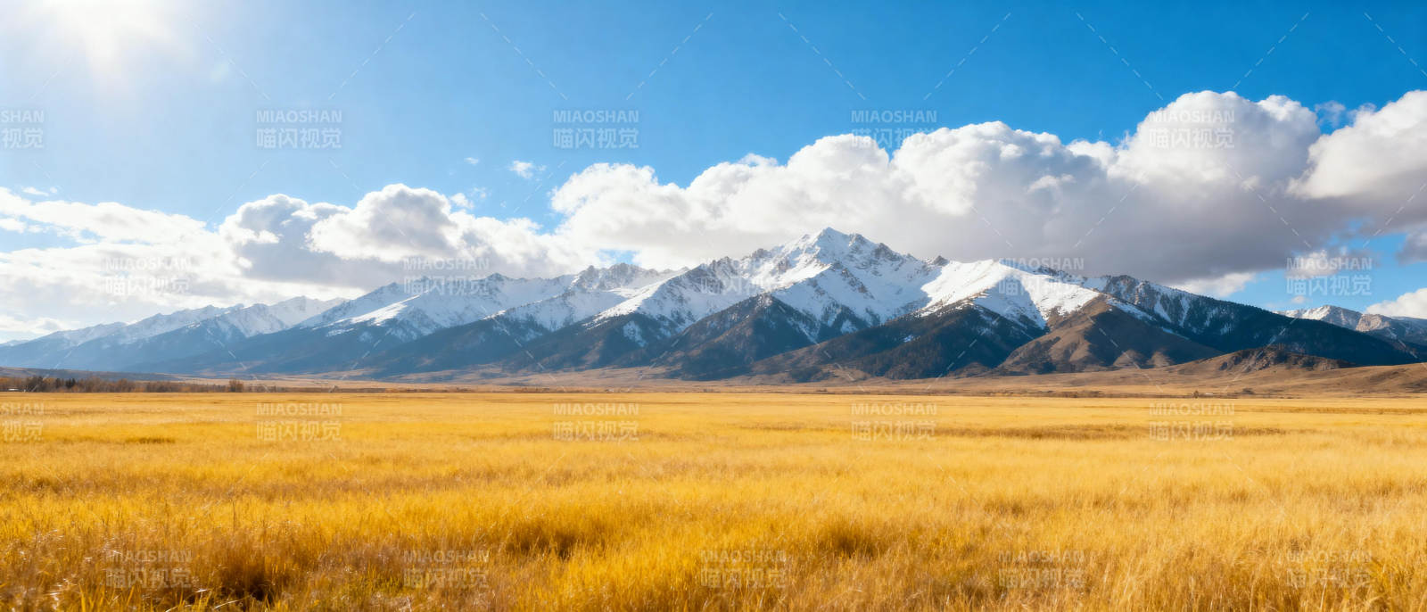 雪山草原风光图片