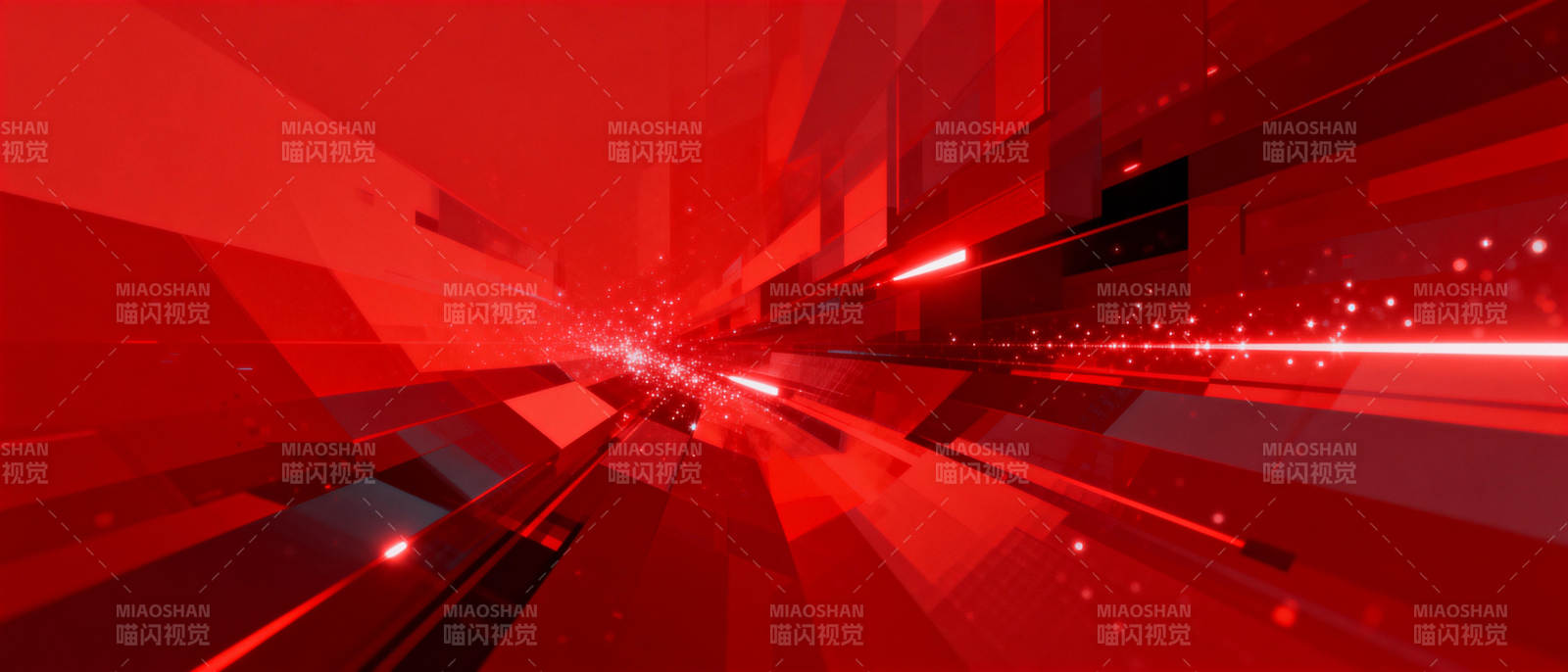 红色科技光速隧道图片