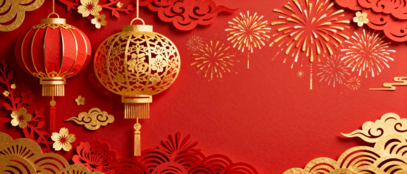 新春贺岁 红金喜庆图片