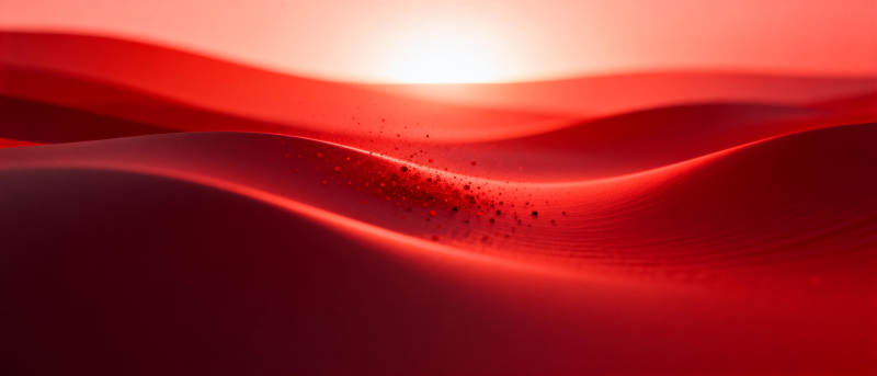 红日映沙海图片