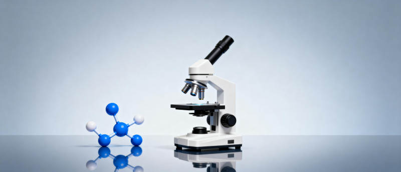 显微镜与分子模型图片