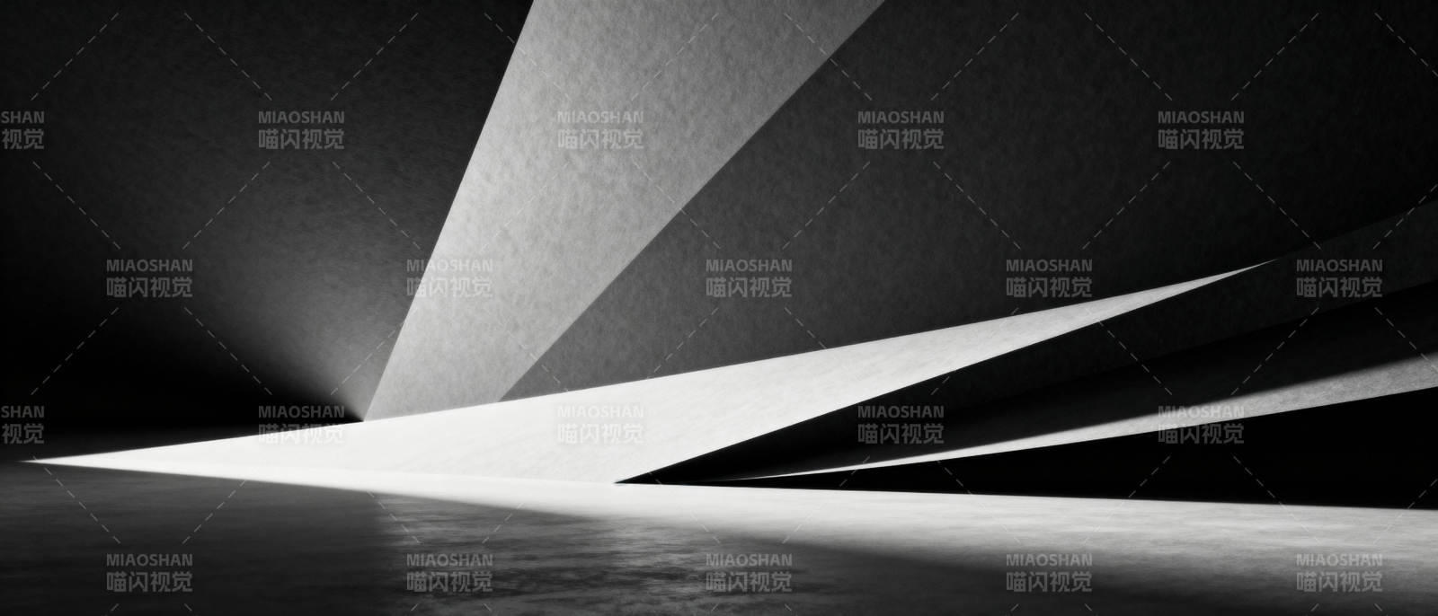 光影交错的几何空间图片