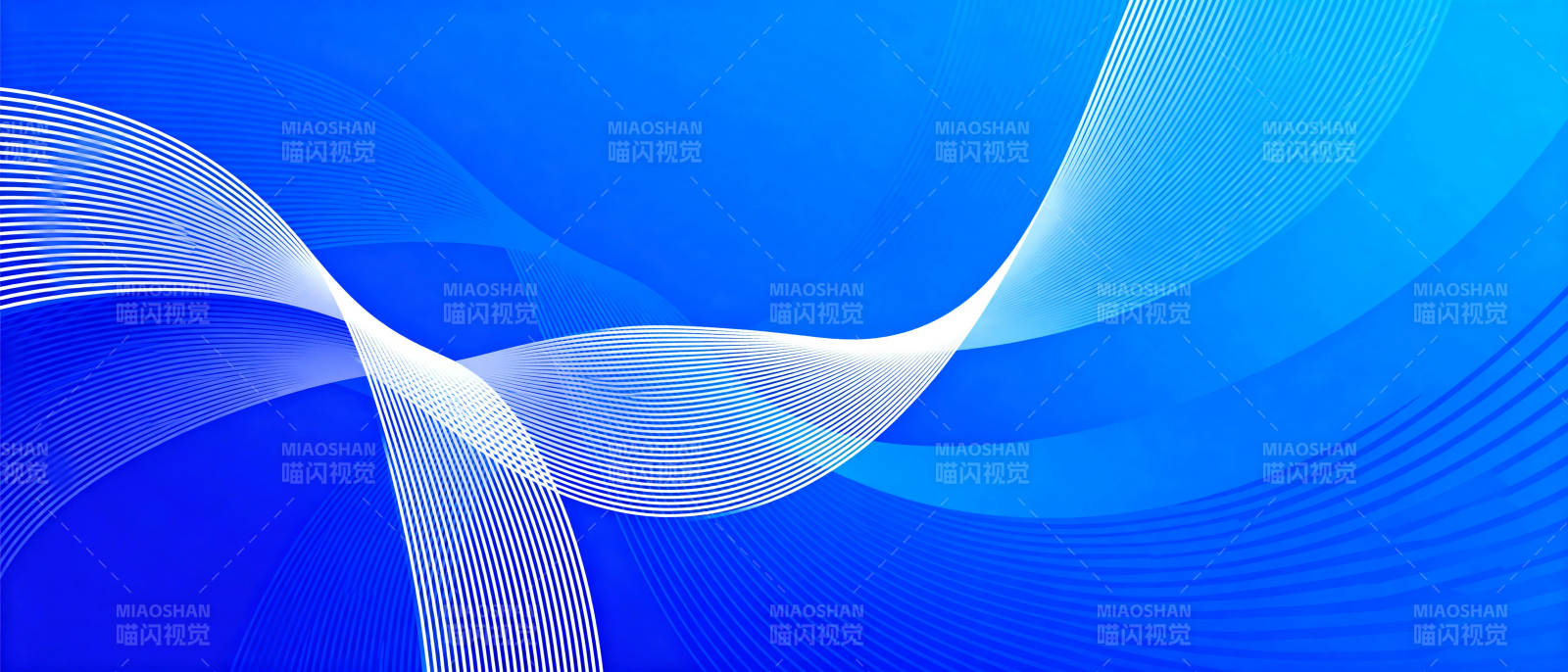 蓝色波浪线条艺术图片