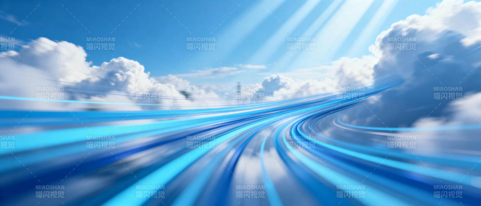 蓝天疾驰之路图片