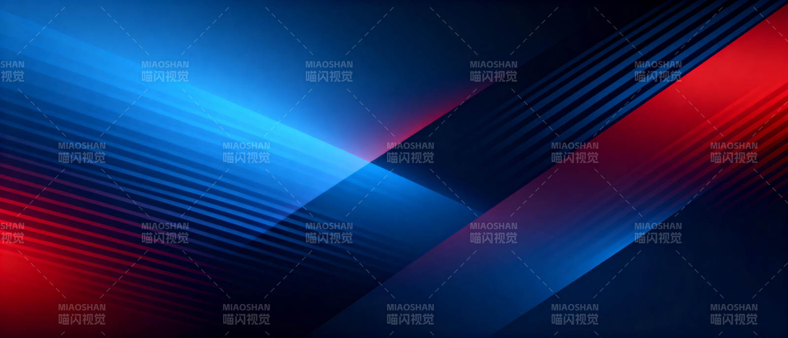 蓝红交错光影图片