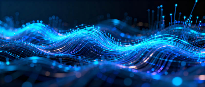 蓝光波浪科技感图片