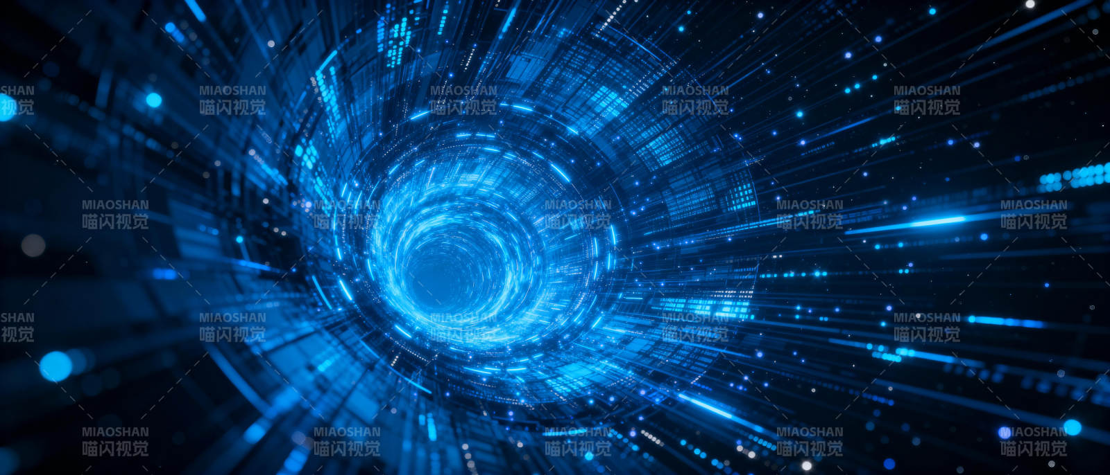 蓝色科技隧道图片