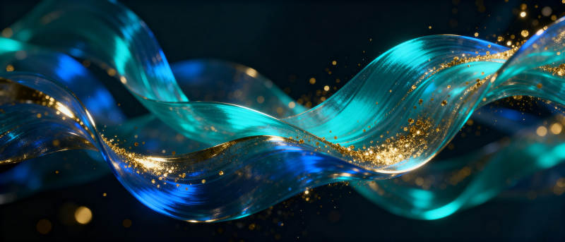 流光溢彩的波浪图片