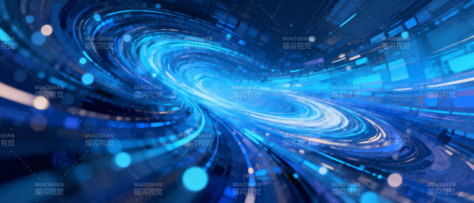 蓝色漩涡科技感图片