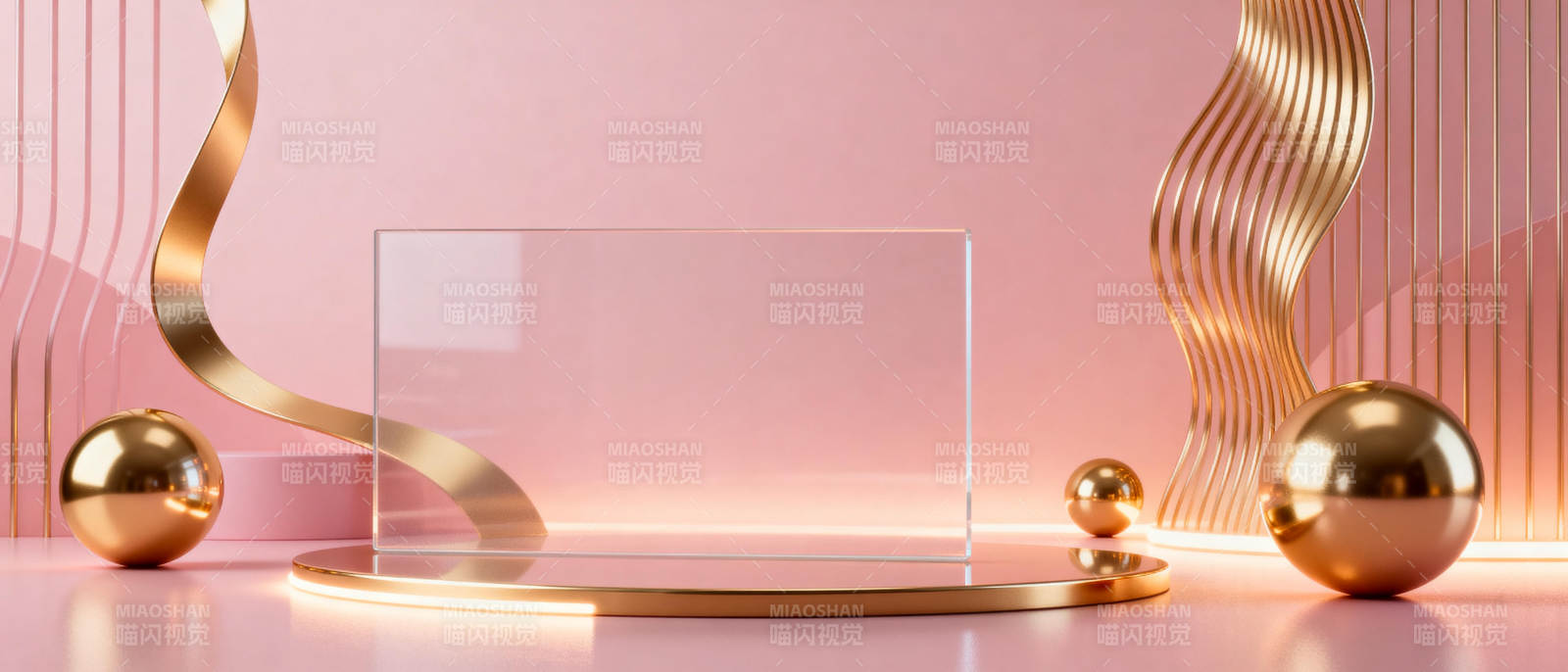 金色装饰粉色背景图片