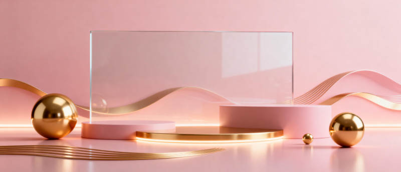 粉色舞台 金色点缀图片