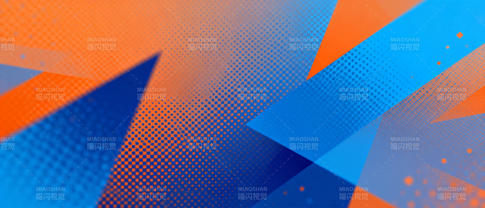 蓝橙几何抽象背景图片