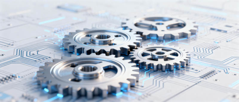 齿轮与电路的融合图片