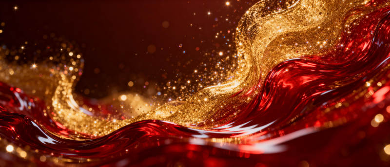 红金流光溢彩图片