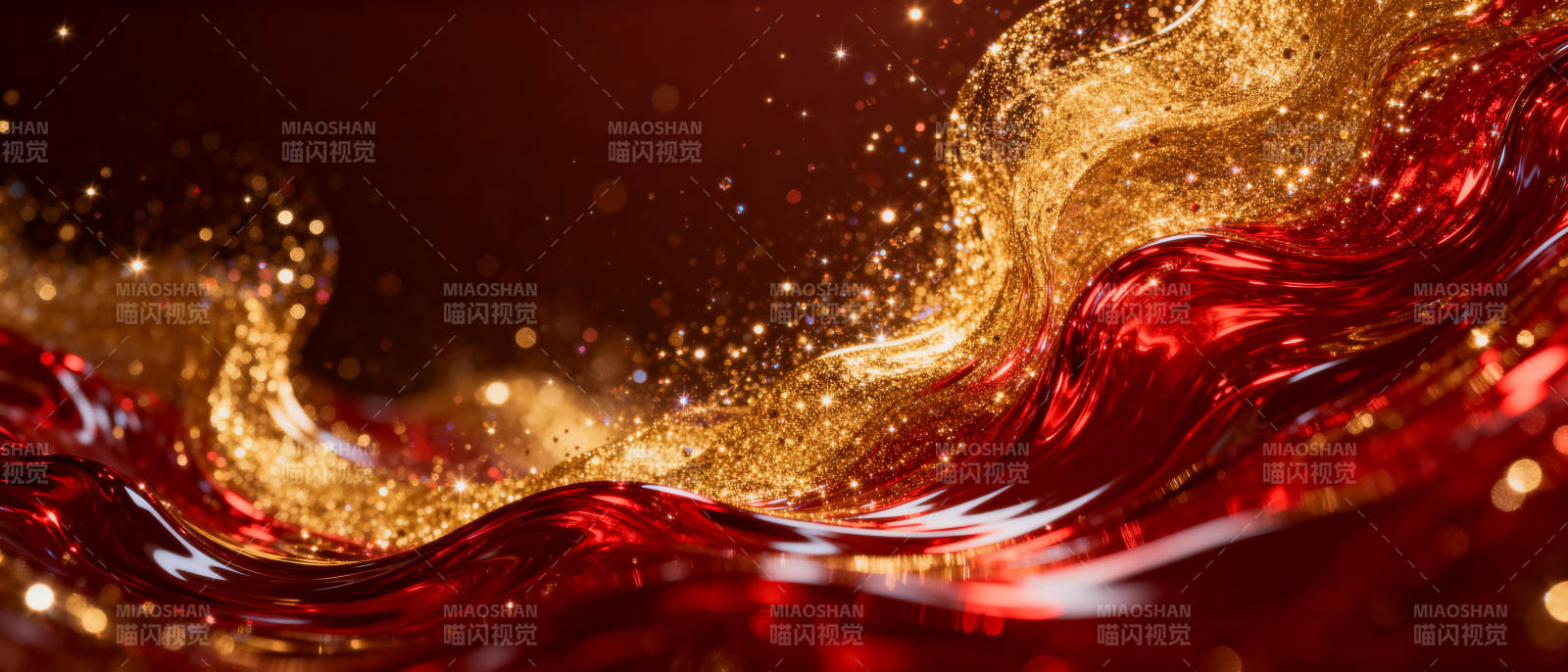 红金流光溢彩图片