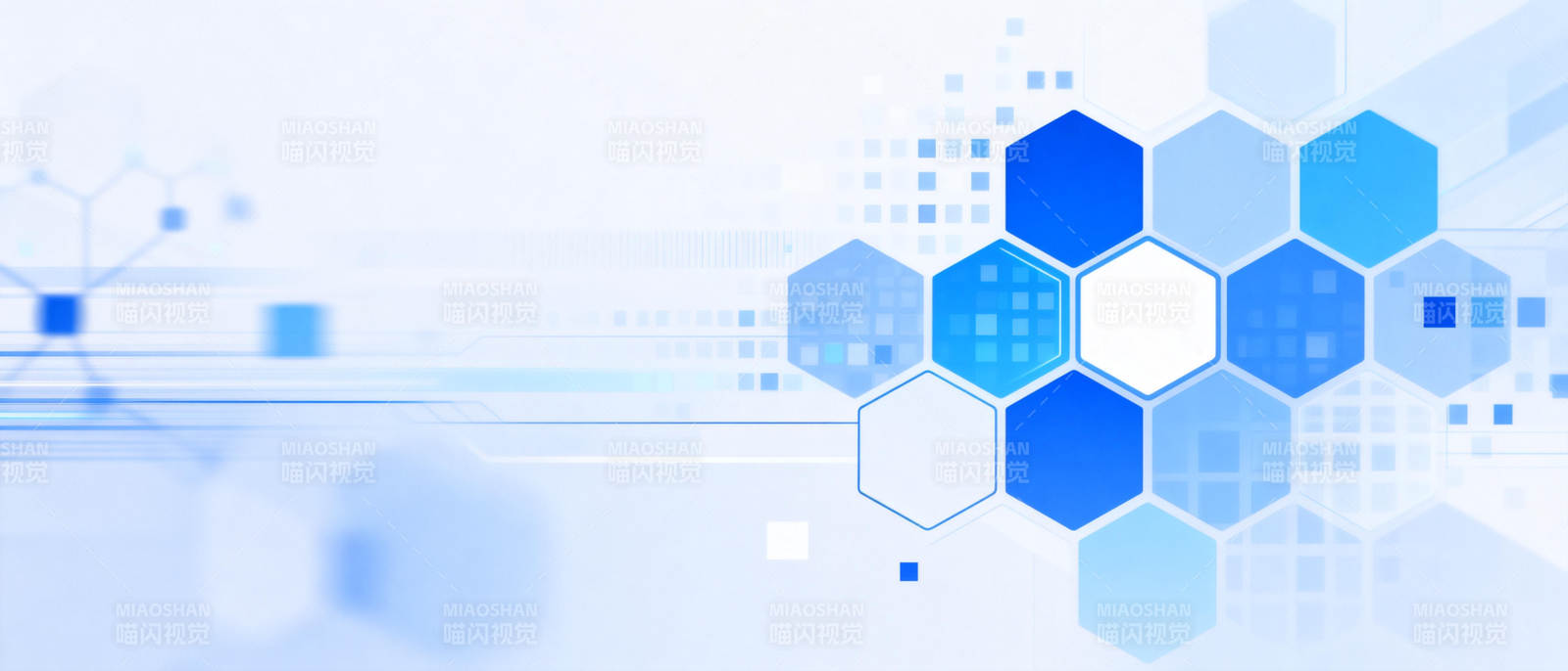 科技蓝调几何图图片