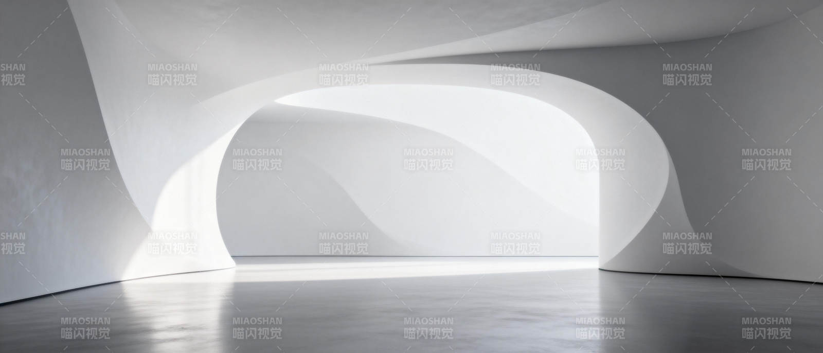 光影交错的白色空间图片