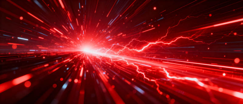 红色闪电风暴图片