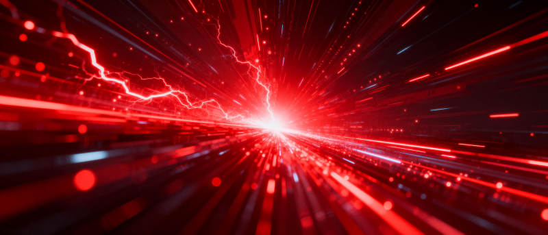 红色闪电风暴图片