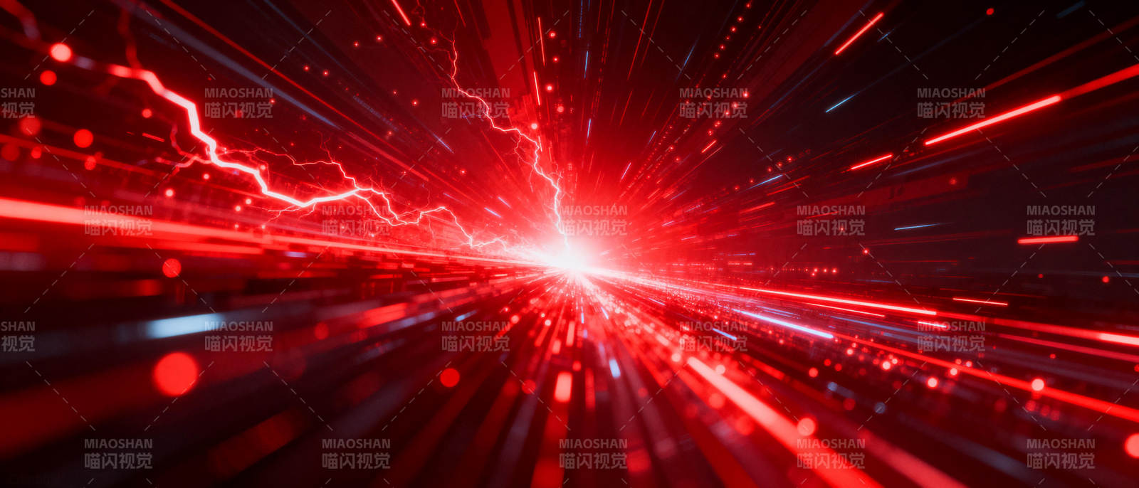 红色闪电风暴图片