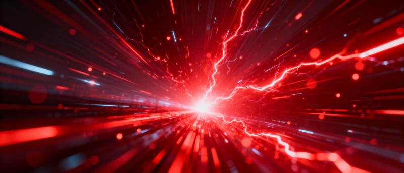 红色闪电风暴图片