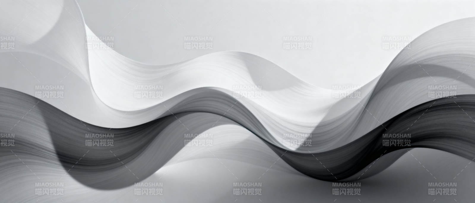 流动的黑白波浪图片