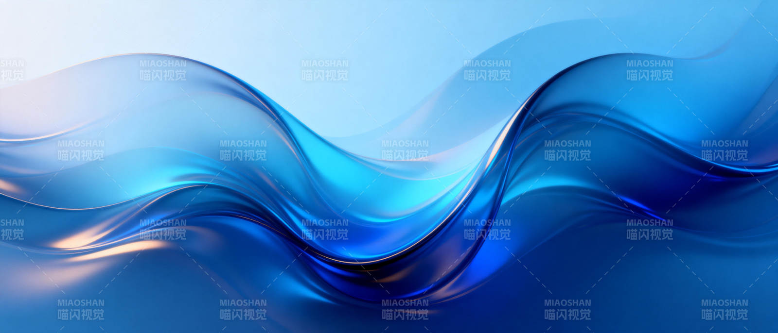 蓝色波浪流动图片
