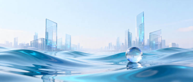 水波映城 晶球浮光图片