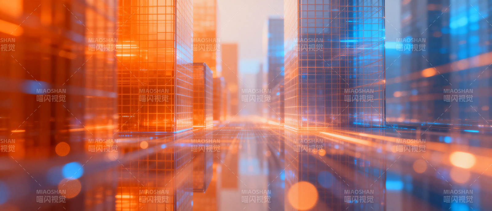 未来都市光影图片