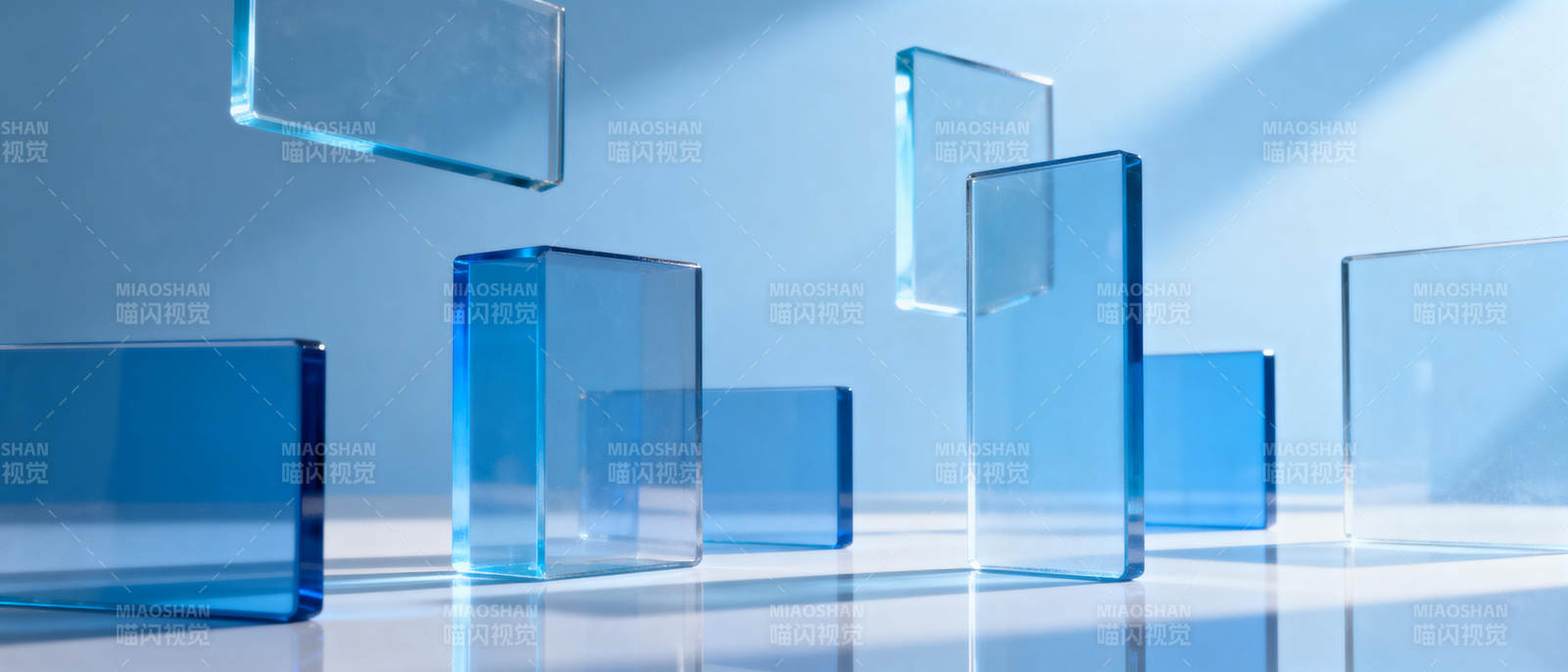 透明方块光影交错图片