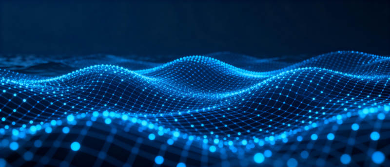 蓝色波浪科技感图片