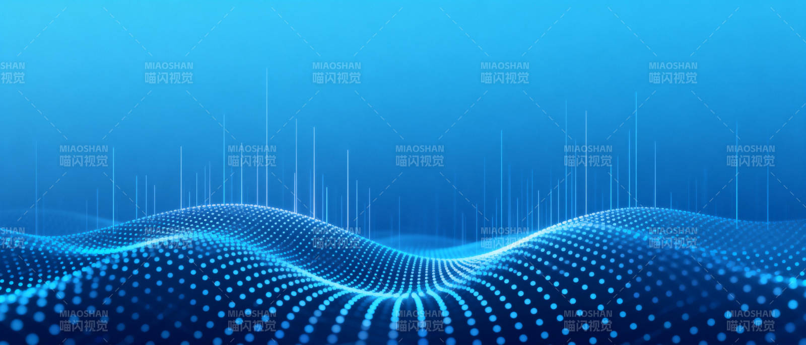 蓝色波浪科技感图片