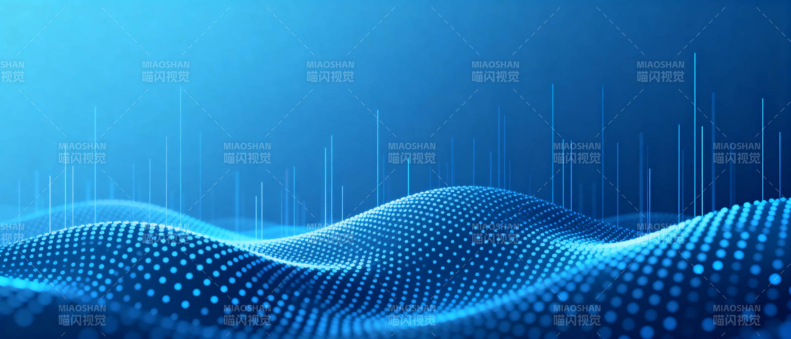 蓝色波浪科技感图片