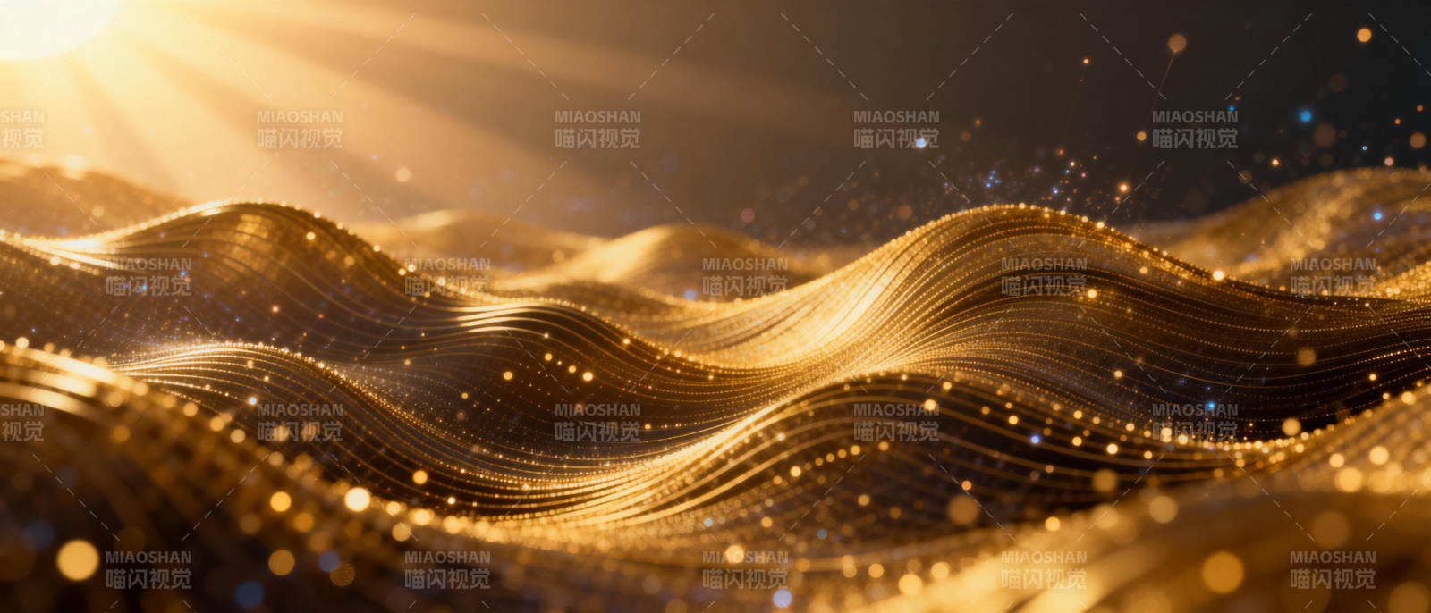 金色波浪光芒图片