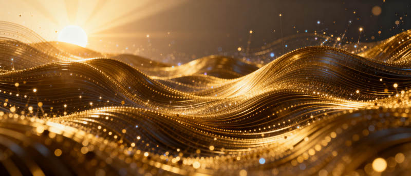 金色波浪光影图片