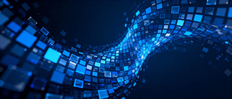 蓝色方块波浪图片