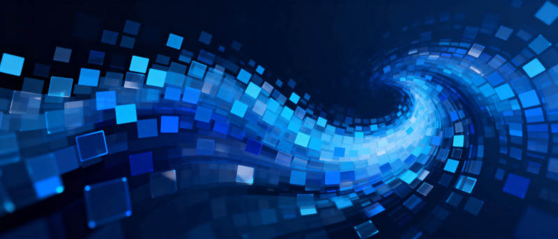 蓝色方块漩涡图片