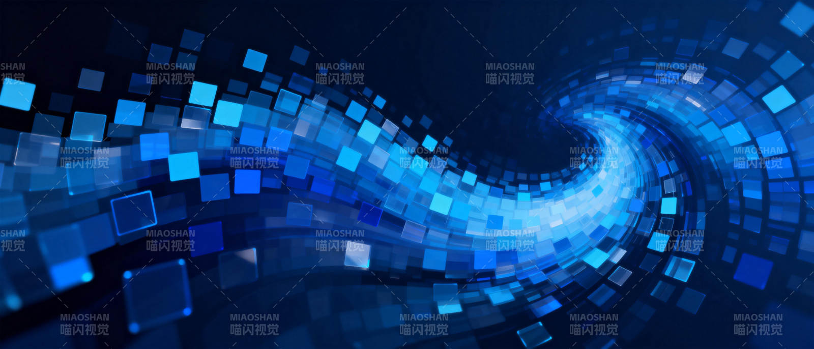 蓝色方块漩涡图片