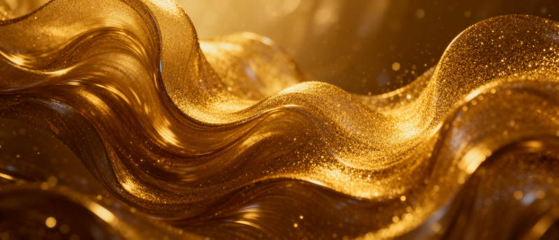 金色波浪流动图片