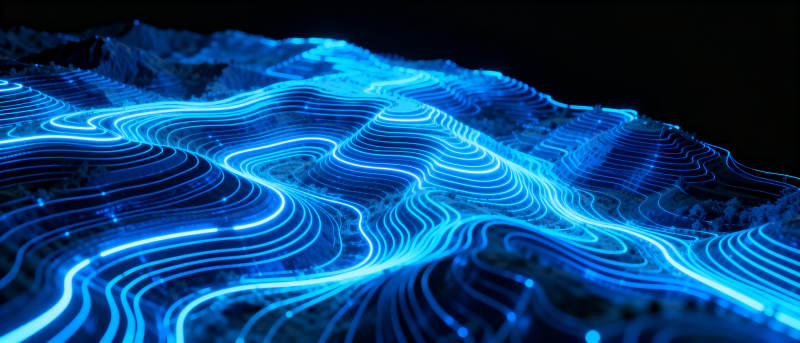 蓝光波纹地形图图片