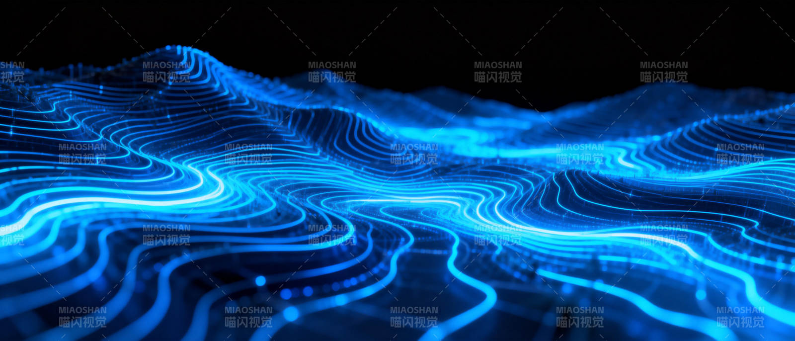 蓝色波浪科技感图片
