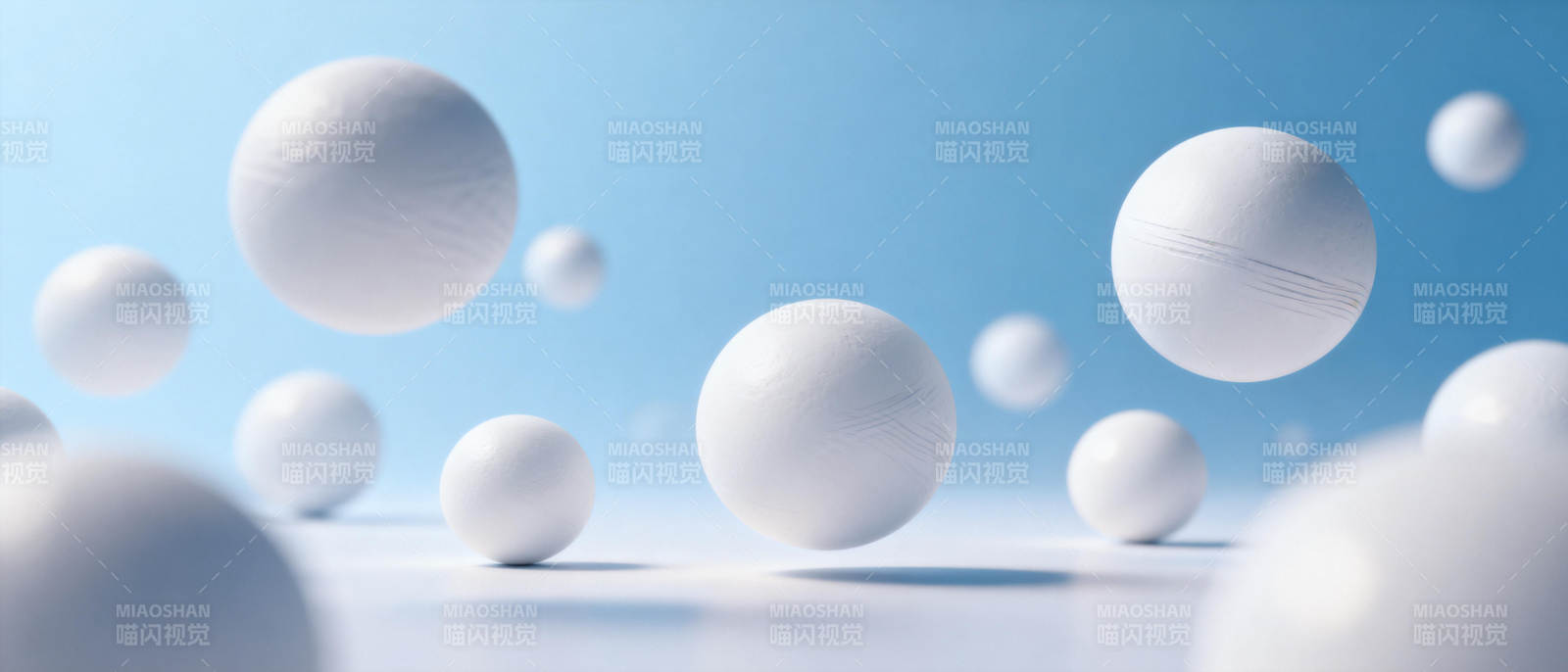 漂浮的白色球体图片