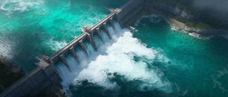 大坝泄洪壮观景象图片