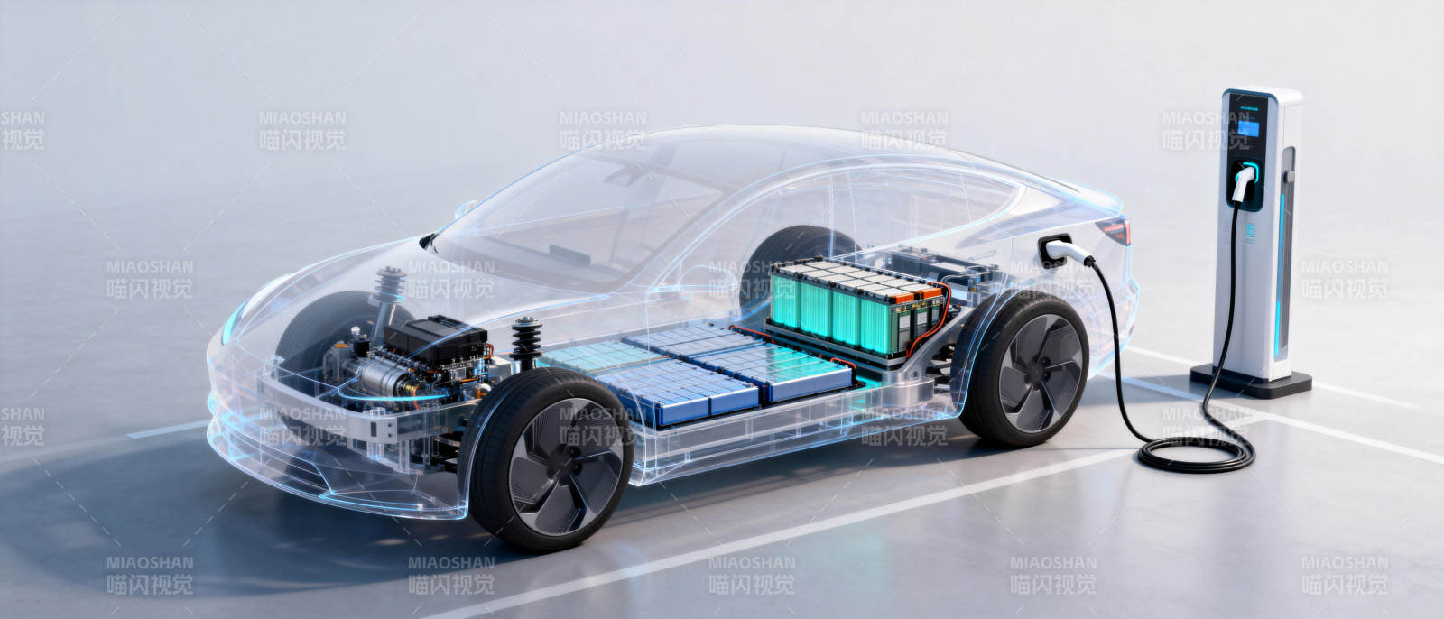 电动汽车充电示意图图片