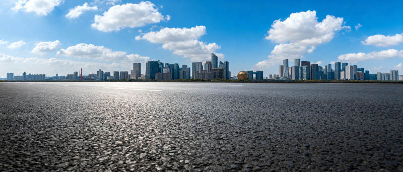 城市天际线水景图片