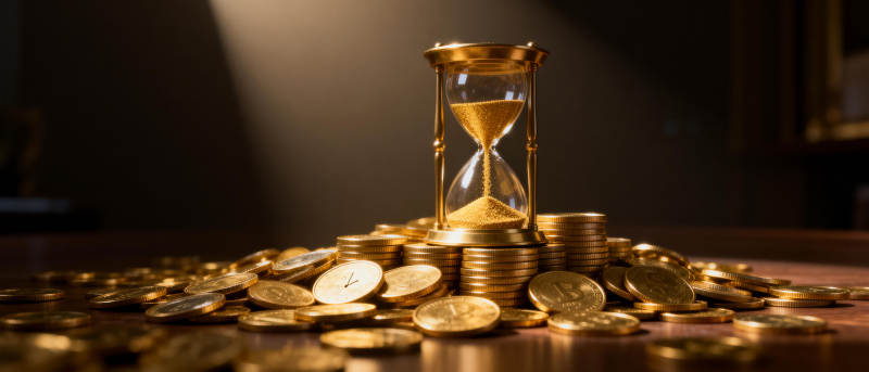 金币与沙漏图片