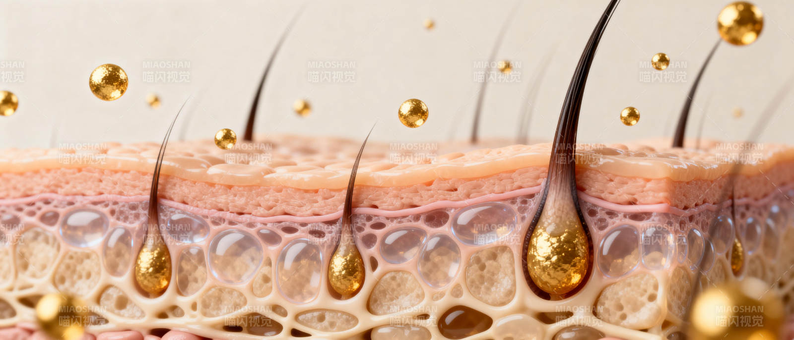 精华渗透肌肤图片