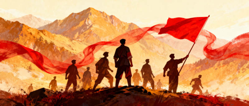 红旗漫卷山河图片