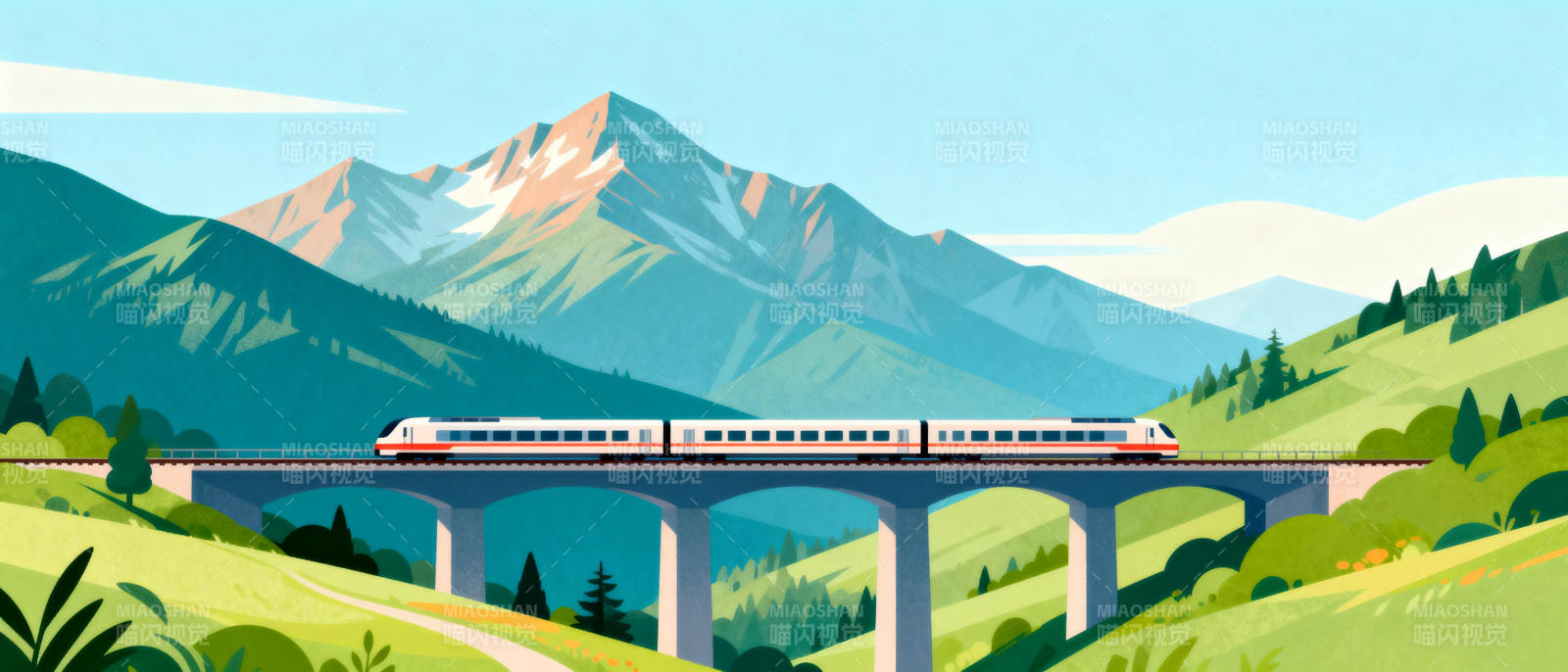 山间列车驰骋图片