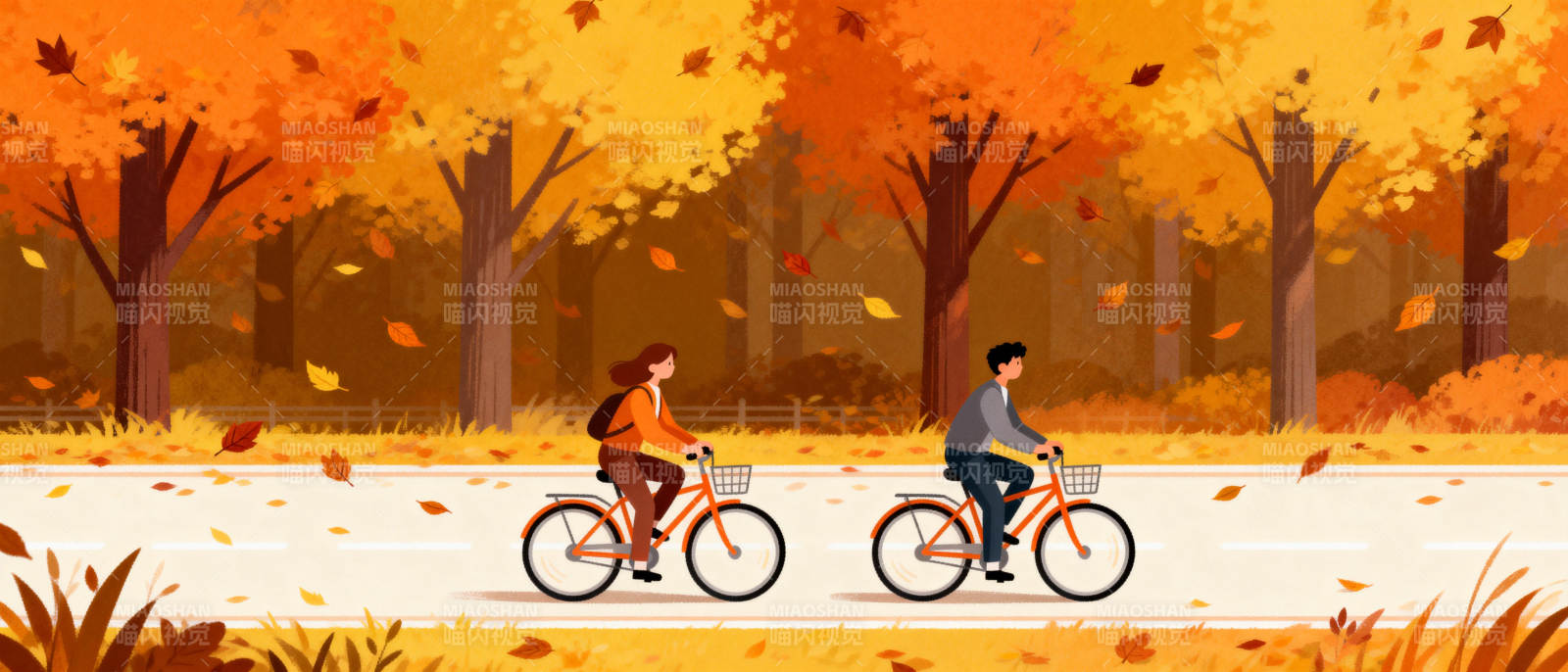 秋日骑行图片